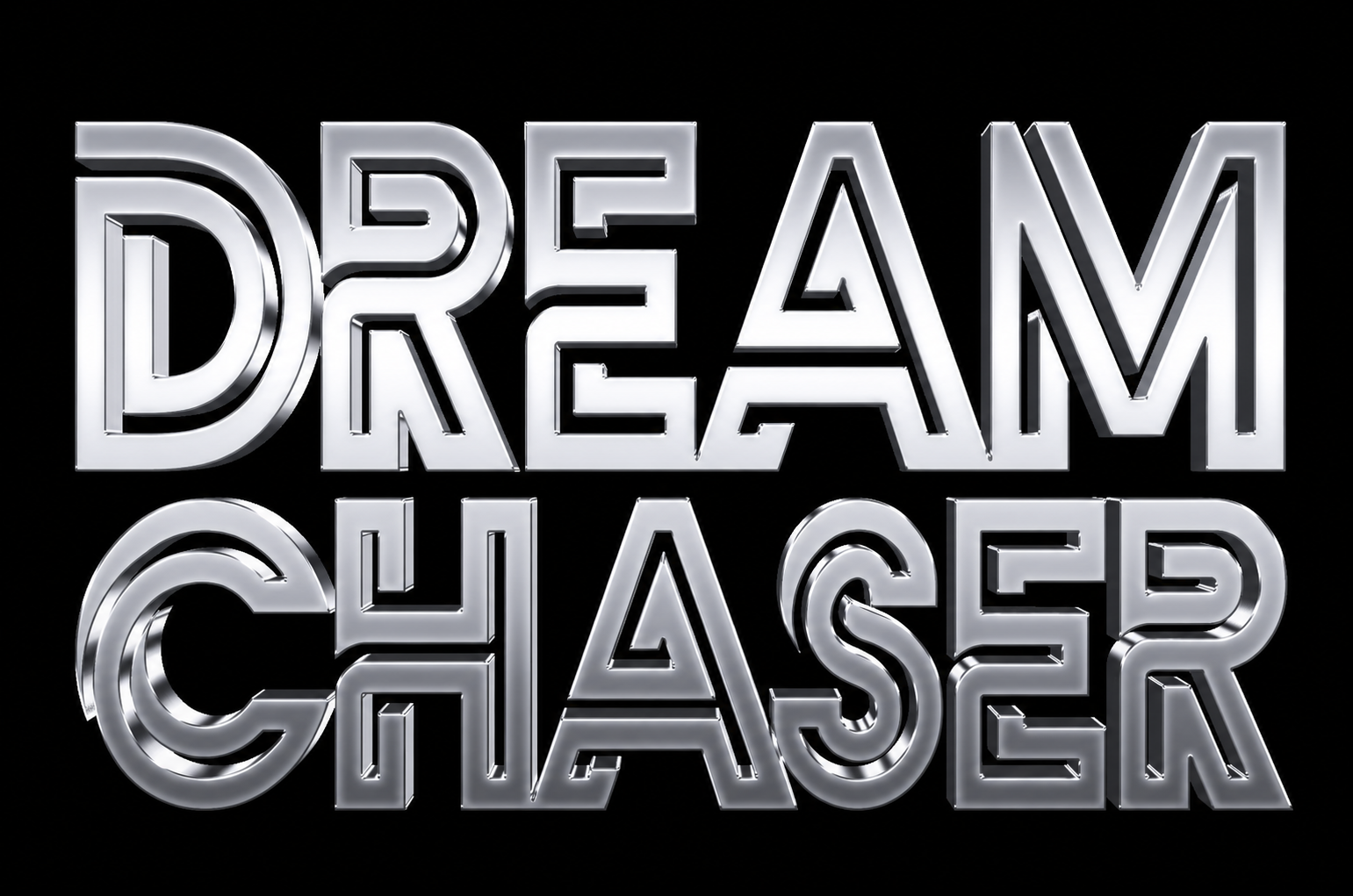 Dream Chaser — origineel ZERO36 ontwerp in chroom typografie